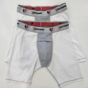 Men's Baseball White Boxer Briefs Compression Shorts Size Adult Large, Pair (2)